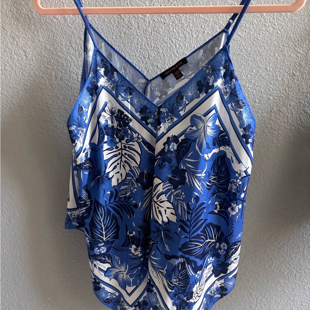Skies Are Blue Tropical Print Camisole